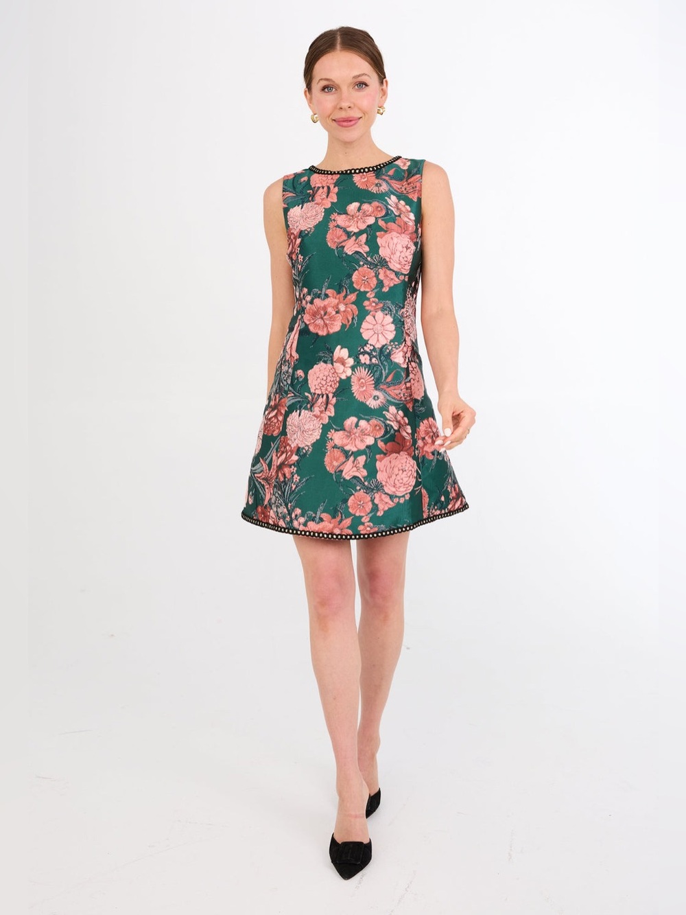 NWT ABBEY GLASS AVERY DRESS IN FOREST MUM JACQUARD Sz XS